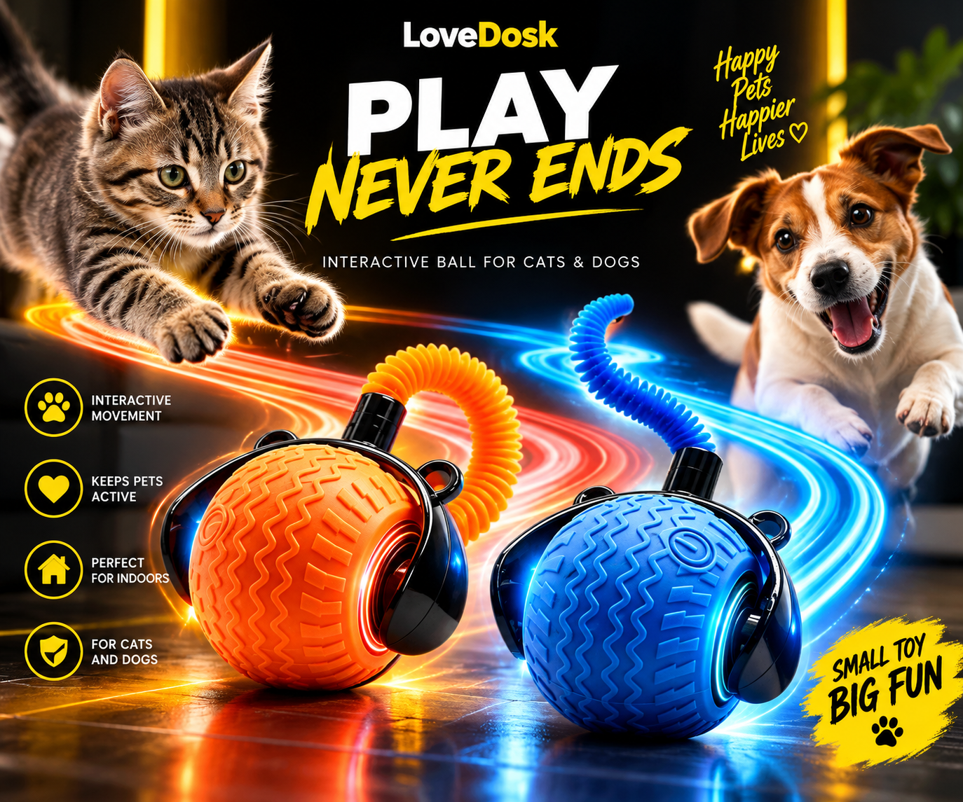 LoveDosk Interactive Cat Toy Ball